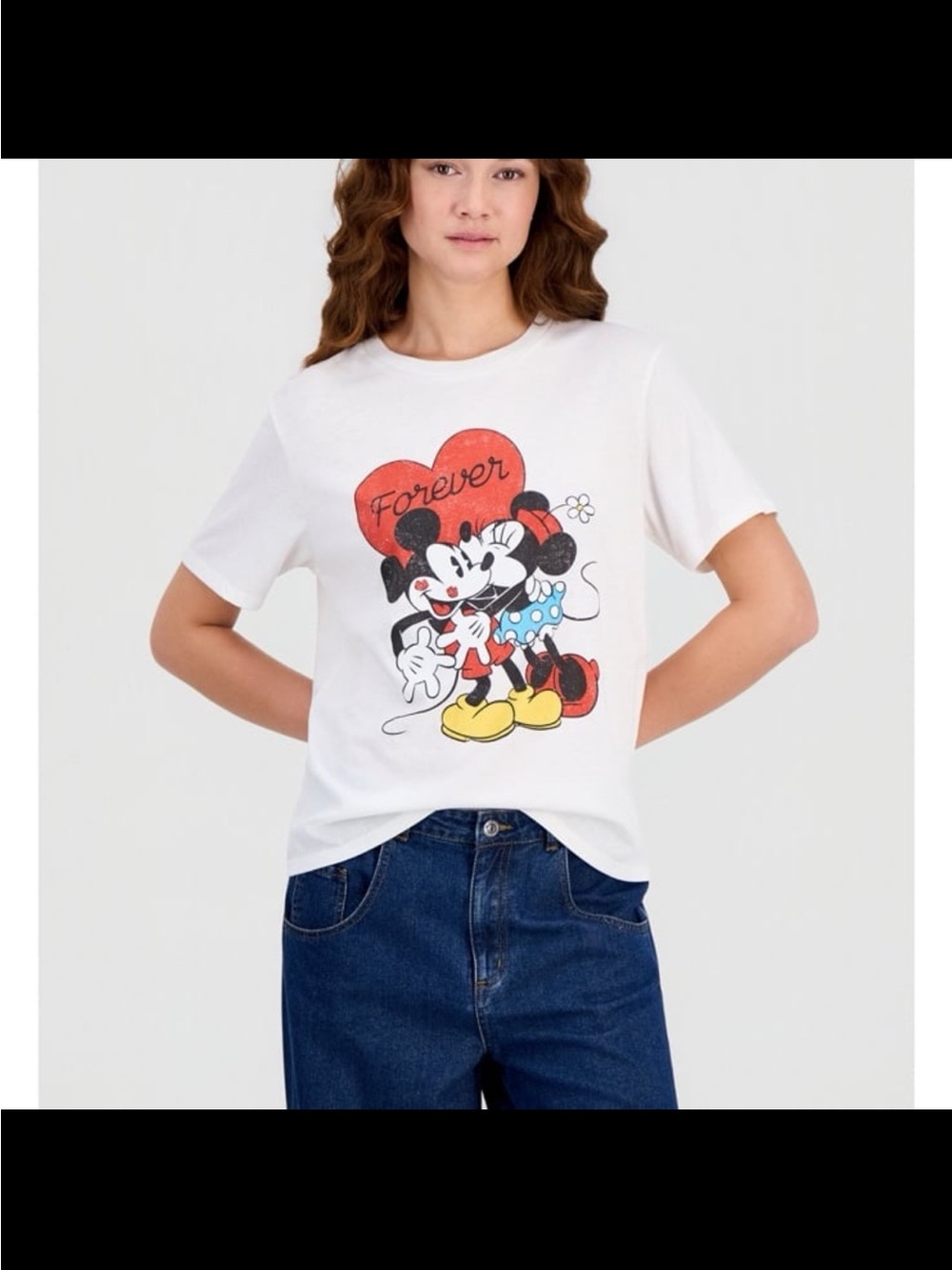 Disney White Minnie & Mickey 'Forever' Graphic Tee